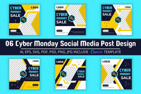 Download Cyber Monday Social Media Template  Pack - Social media Collection