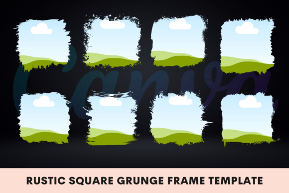 Download Rustic Square Grunge Frame Template - Square Collection