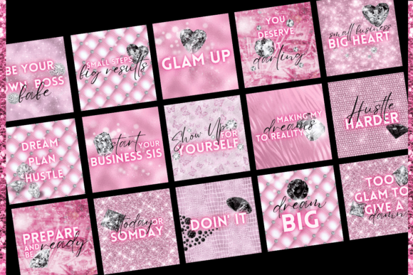 Download 30 Day Pink Glam Social Media Content - Social media Collection