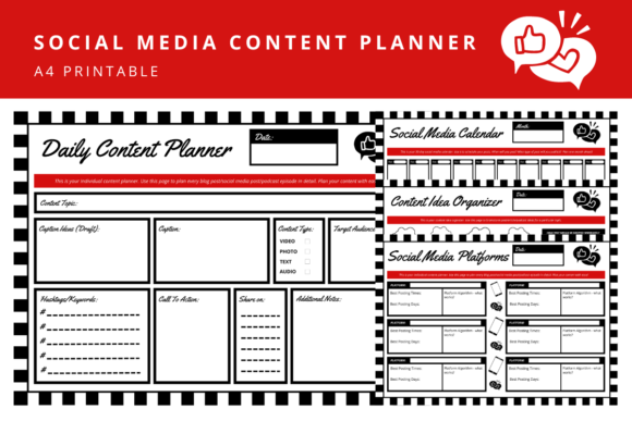 Download Social Media Content Planner Printable - Social media Collection