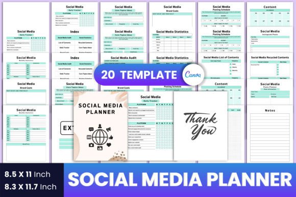 Download Social Media Planner Canva Interior - Social media Collection