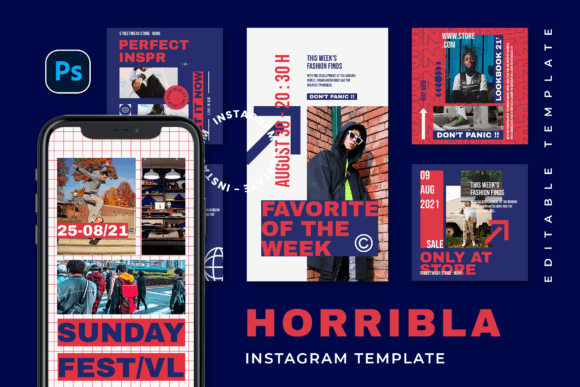 Download Horribla Social Media Template - Social media Collection