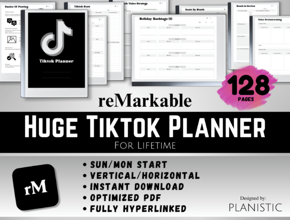 Download ReMarkable 2 Tiktok Planner,Social Media - Social media Collection