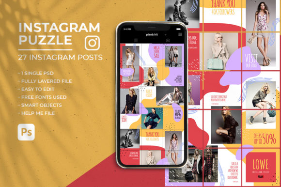 Download Lowe - Social Media Instagram Puzzle Feed - Social media Collection