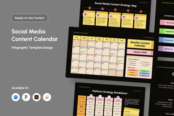 Download Social Media Content Calendar Infographi - Social media Collection