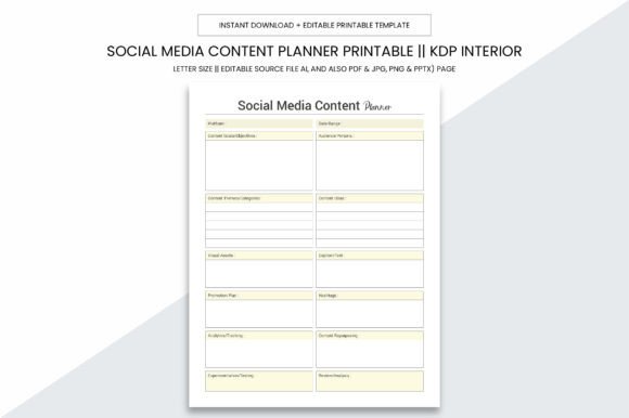 Download Social Media Content Planner Kdp Notes - Social media Collection