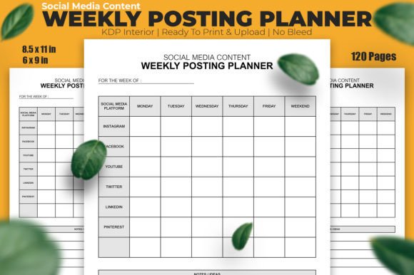 Download Social Media Content Posting Planner KDP - Social media Collection