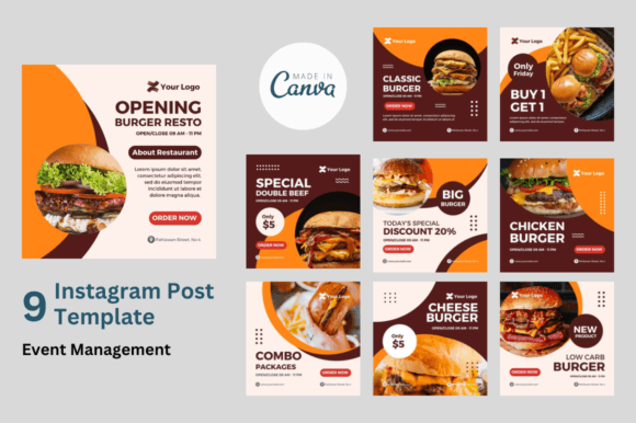 Download Social Media Feed for Burger - Social media Collection