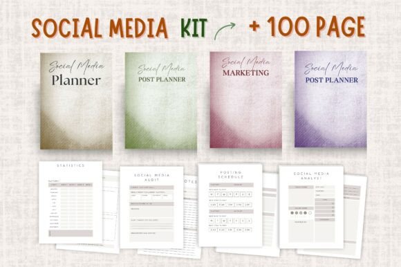 Download Social Media Planner Kit | 100+ Page KDP - Social media Collection