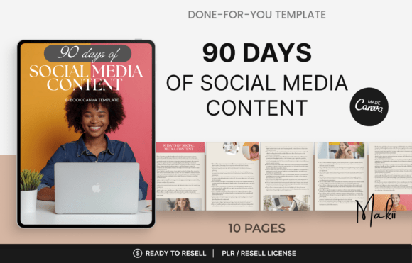 Download 90 Days of Social Media Content, Canva - Social media Collection
