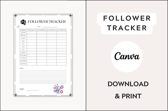 Download Social Media Follower Tracker Printable - Social media Collection