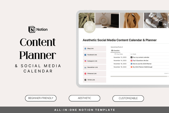 Download Notion Social Media Content Planner - Social media Collection